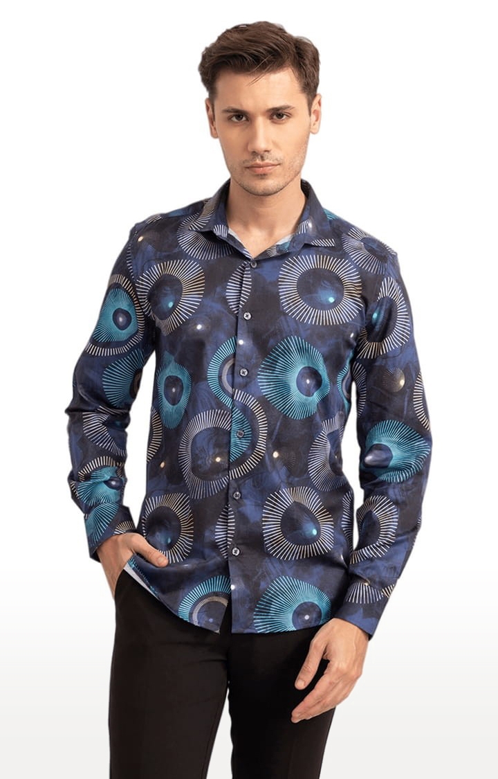 SNITCH | Men's Circling Spark Blue Shirt