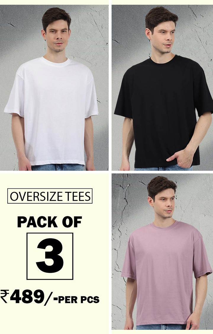 TeesHut | solid-men-half-sleeve-t-shirts-combo-pack-of-3