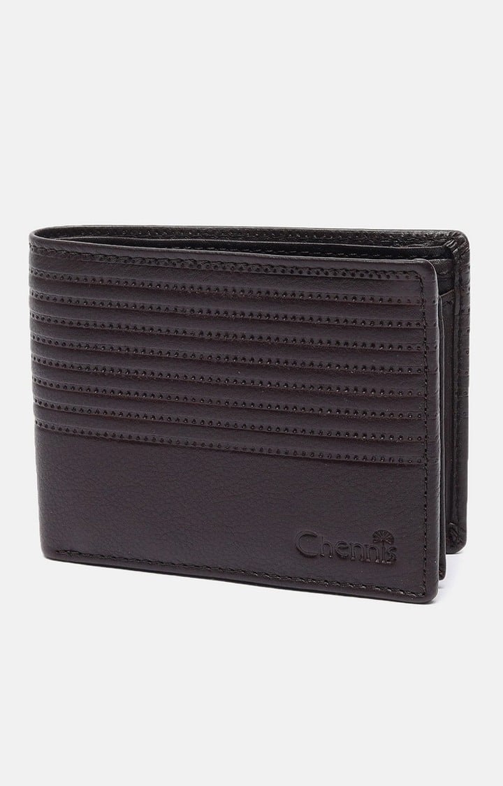 Men's Brown Leather Textured Wallet