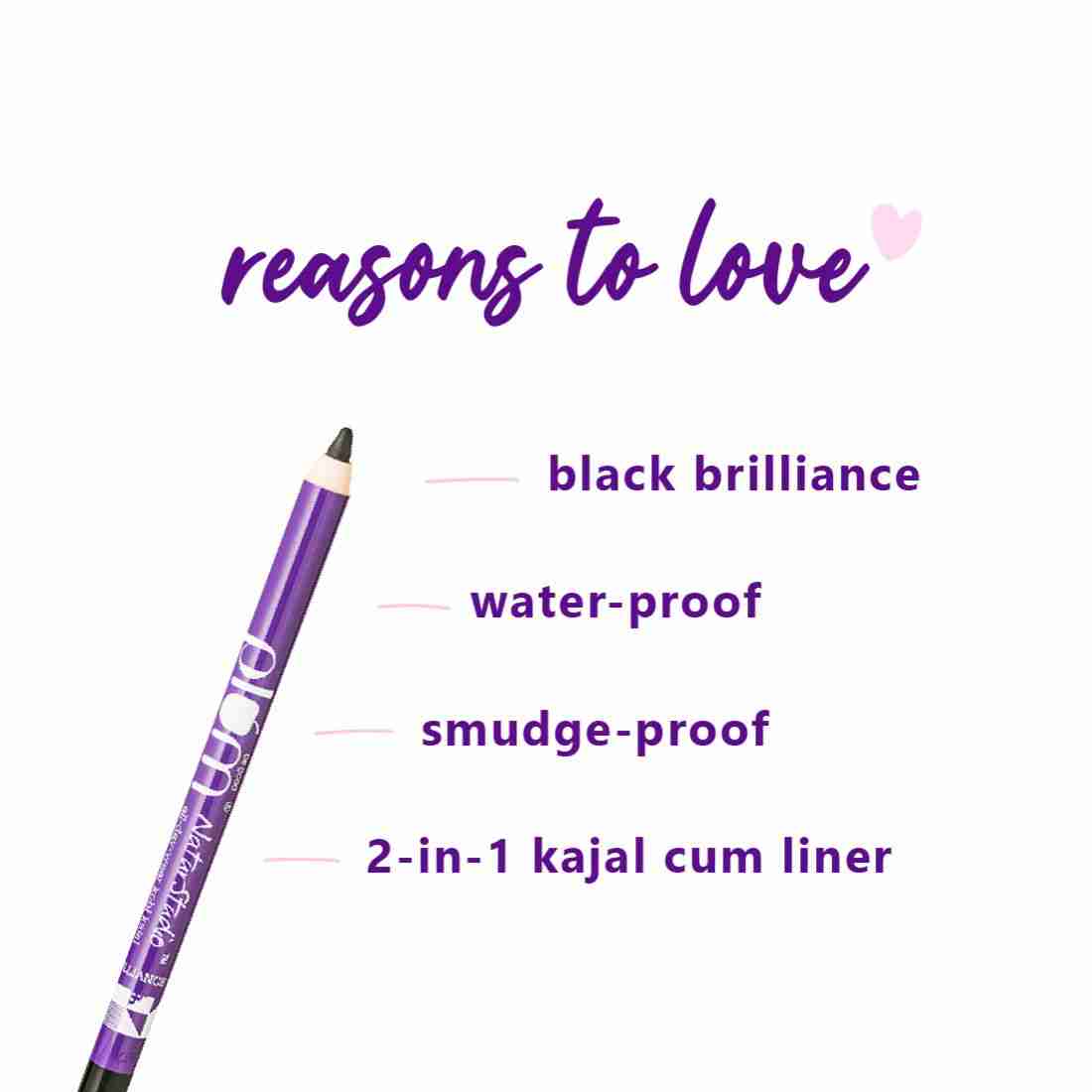 Plum NaturStudio AllDayWear Kohl Kajal Black Brilliance with FREE