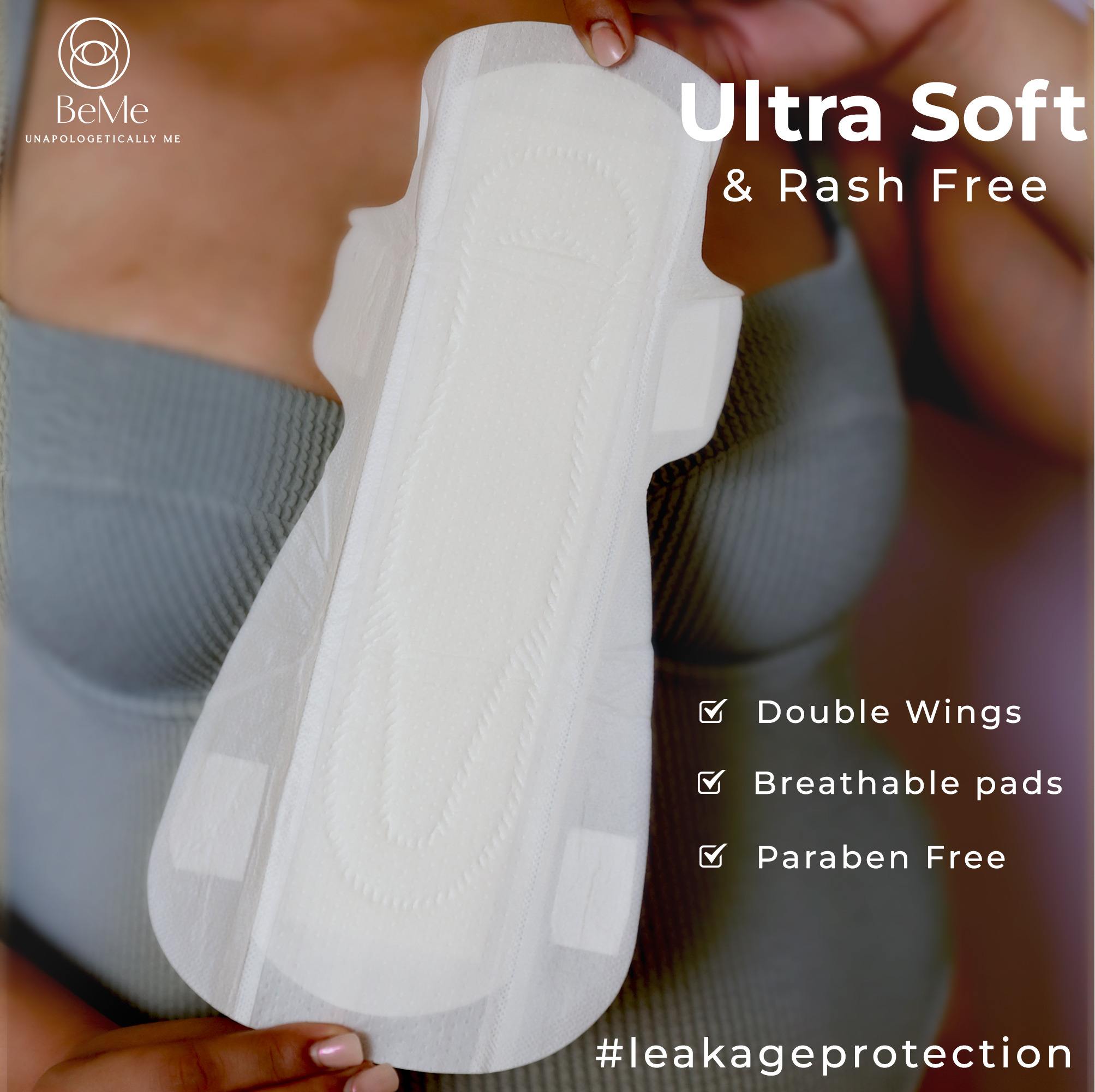 Be Me Sanitary Pads for Women, Regular- Pack of 12 Pads - With Brown Disposable Pouch