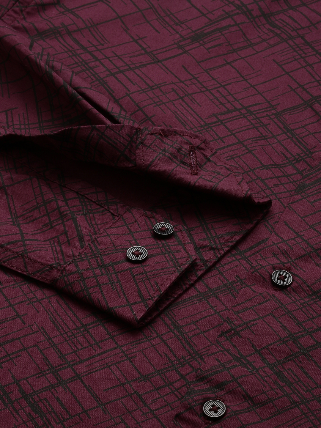 SHOWOFF Men's Spread Collar Purple Printed Shirt