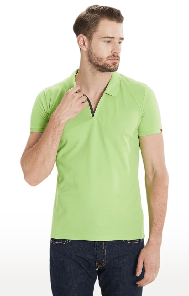 Men's Slim Fit Solid Polo Neck T-Shirts