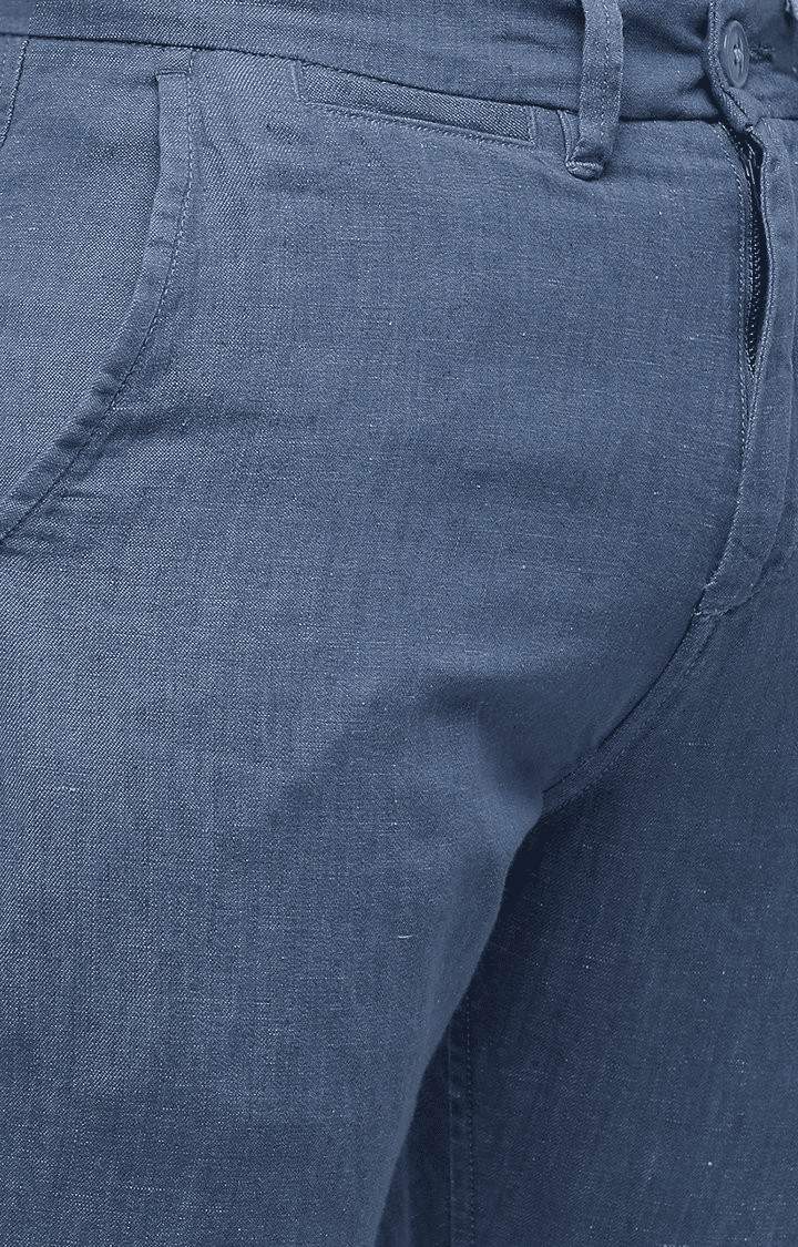 Men's Blue Cotton Chinos