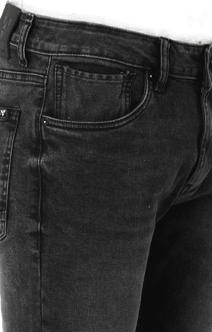 Men's Black Cotton Blend  Regular Jeans