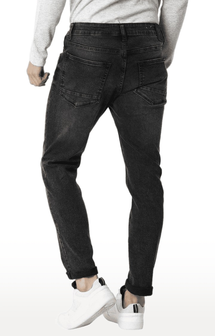 Men's Black Cotton Blend  Regular Jeans