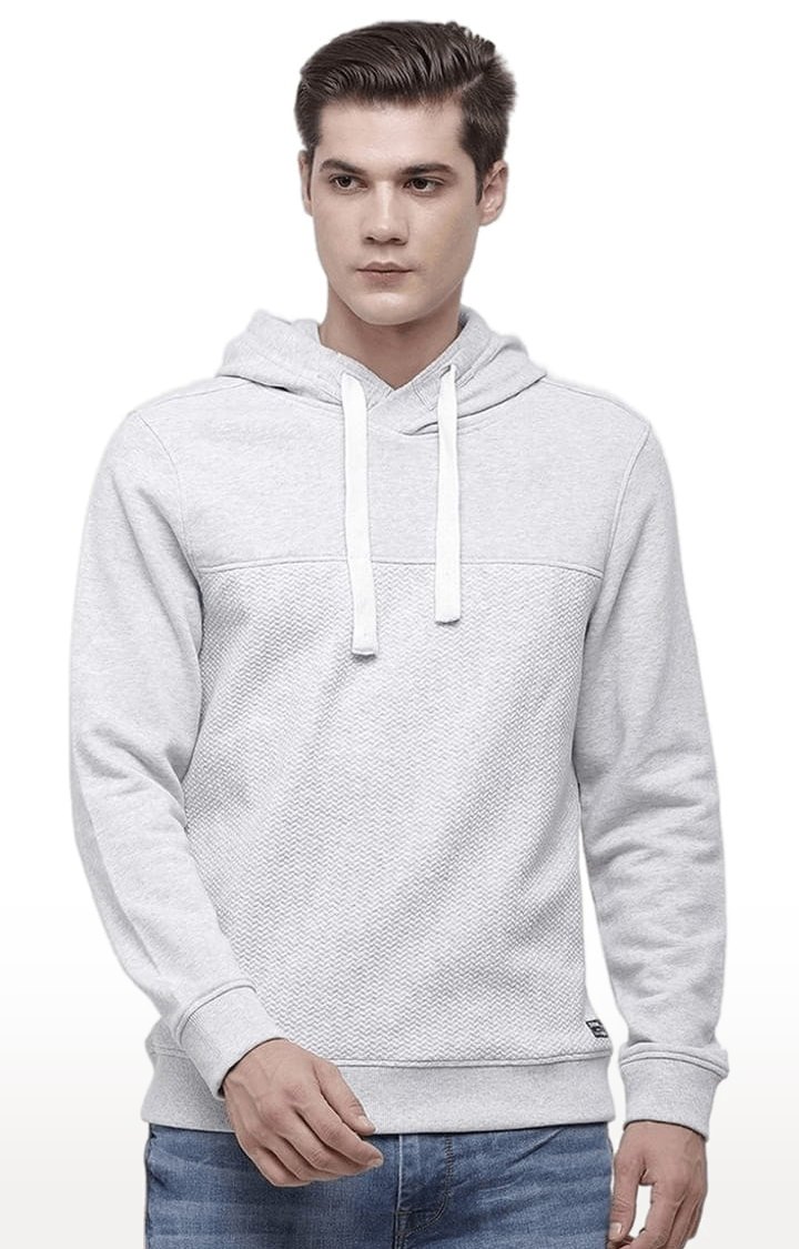 Voi Jeans | Men's Grey Cotton Textured hoodie