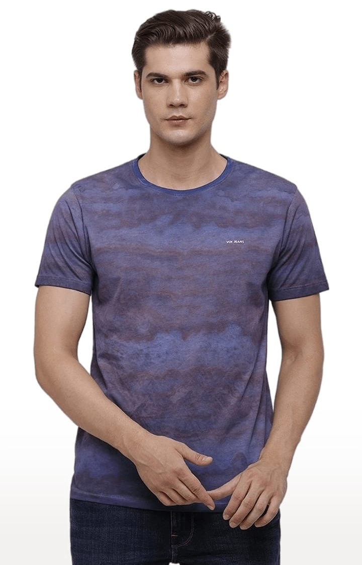 Voi Jeans | Men's Purple & Blue Polycotton Tie Dye T-Shirt