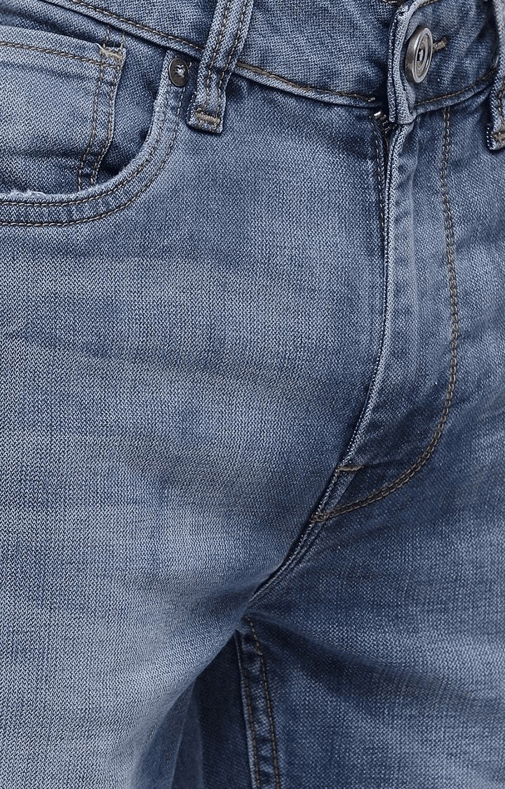 Men's Blue Cotton Slim Jeans