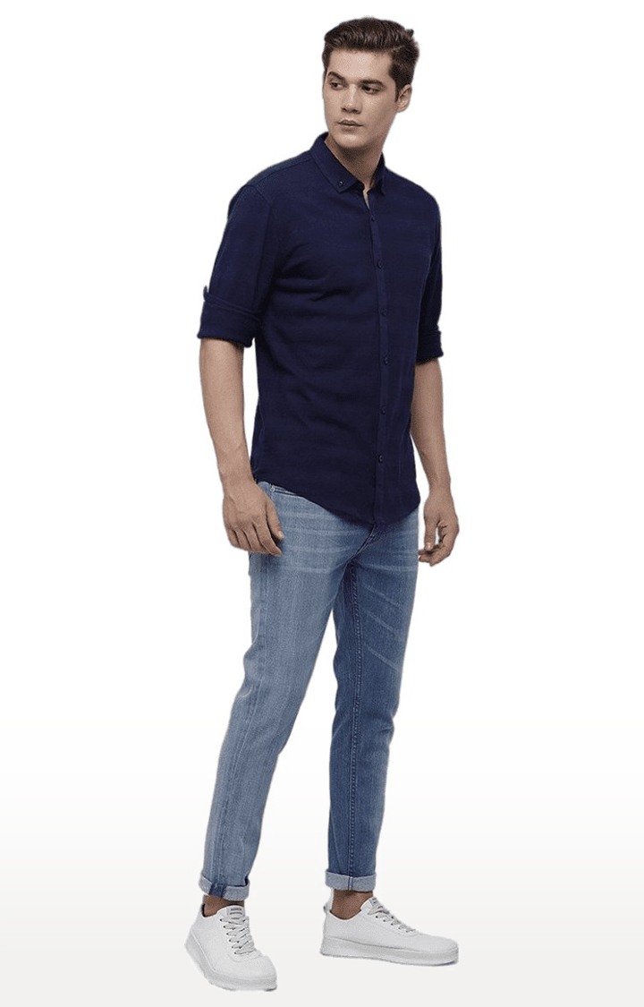 Men's Blue Cotton Regular Jeans