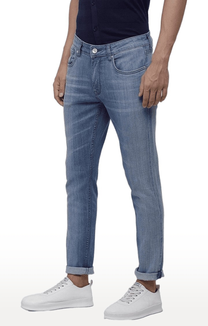 Men's Blue Cotton  Regular Jeans