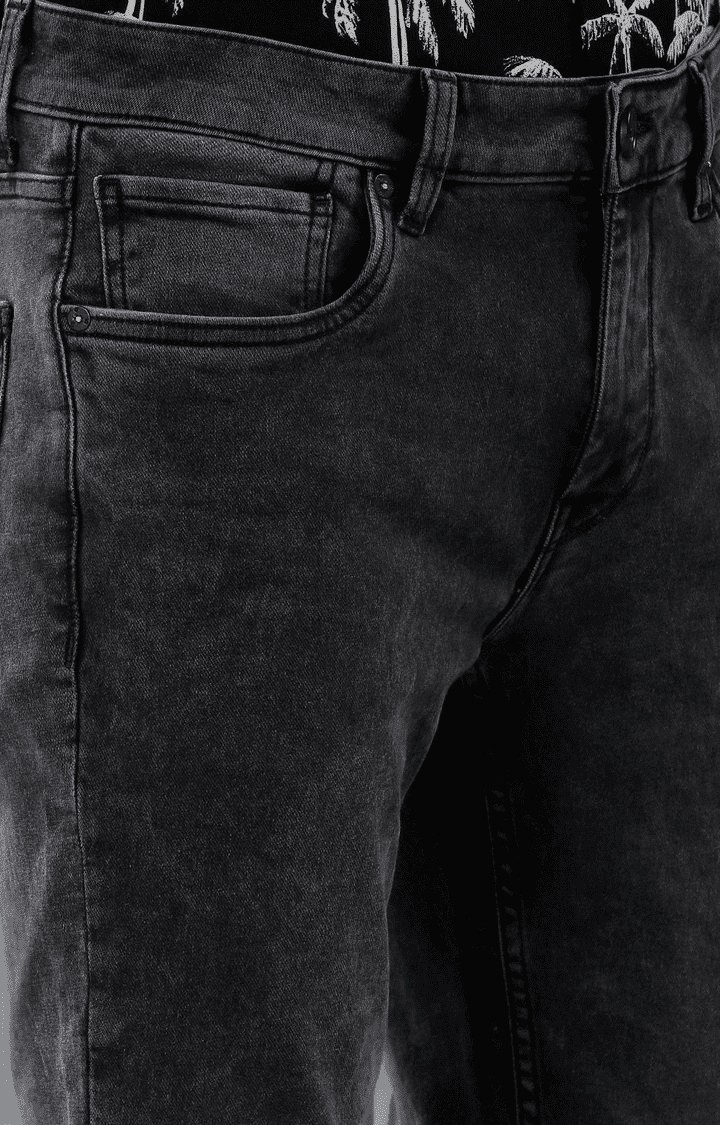 Men's Grey Denim  Regular Jeans