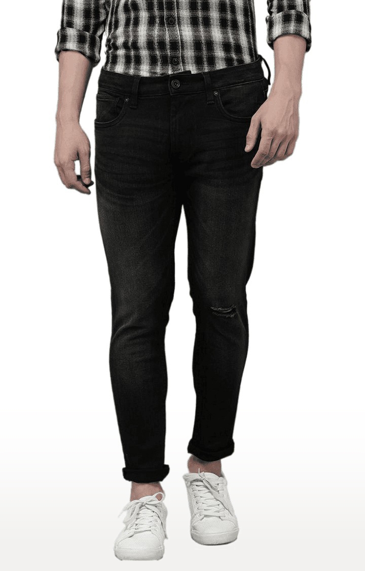 Men's Black Polycotton Slim Fit Jeans