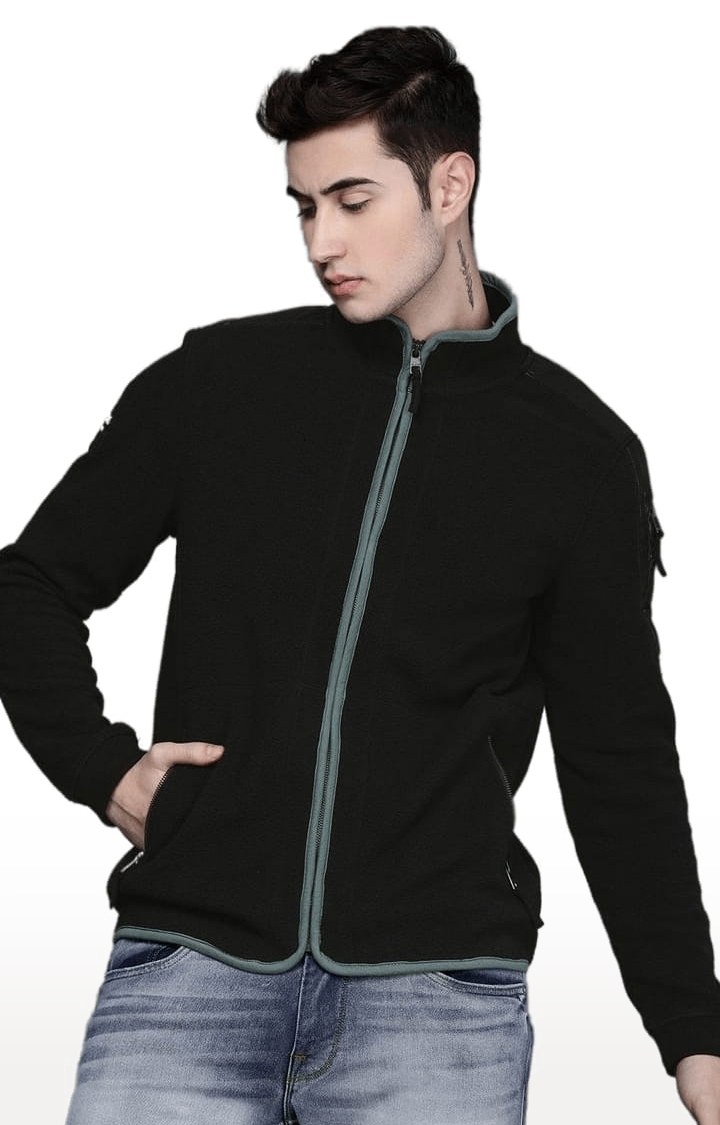 Voi Jeans | Men's Black Polyester Solid Western Jacket