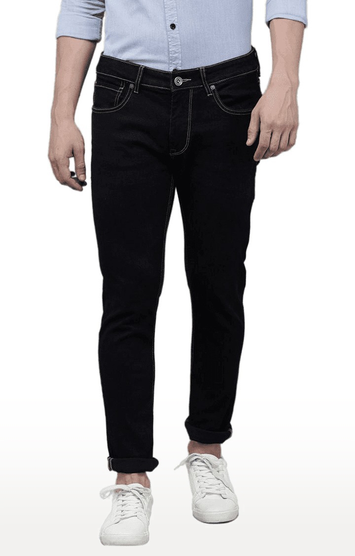 Voi Jeans | Men's Black Cotton  Regular Jeans
