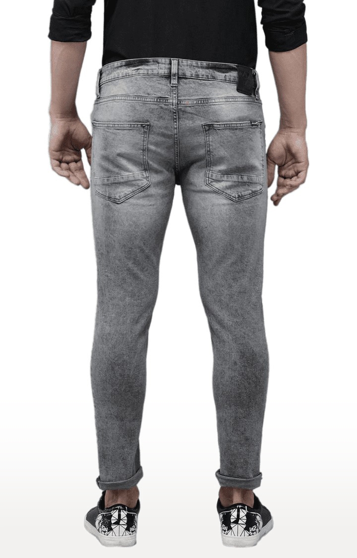 Men's Grey Cotton  Regular Jeans