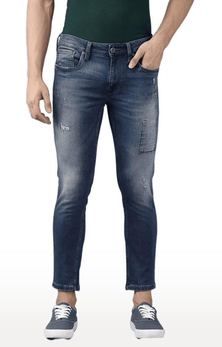 Men's Blue Cotton Skinny Jeans