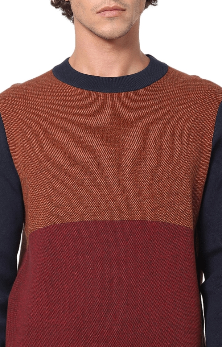 Men's Multicolor Cotton Colourblock Sweaters