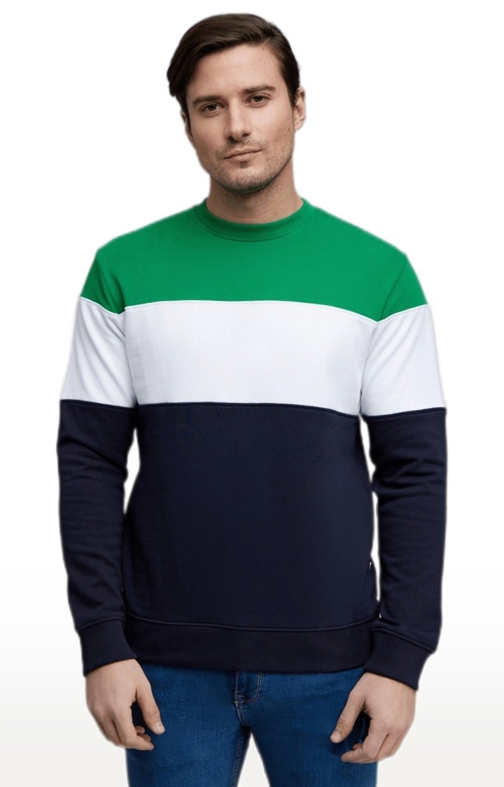 celio | Men's Multicolor Cotton Colourblock SweatShirt