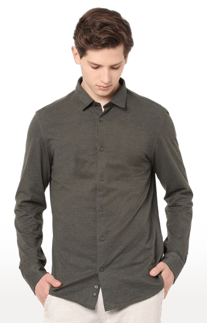 Grey Full Sleeves Casual Shirt