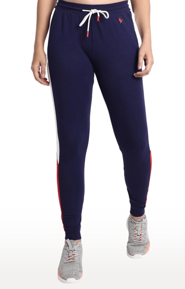 Am Swan | Women's Blue Cotton Solid Activewear Jogger