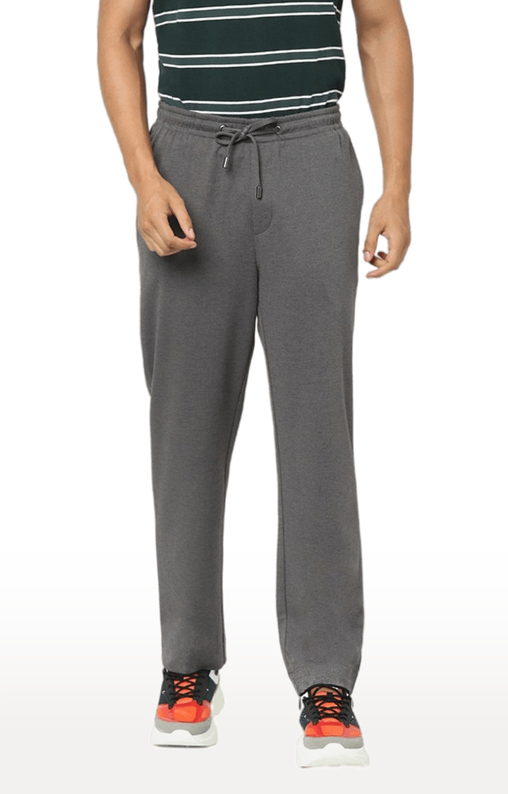 celio | Men's Grey Cotton Solid TrackPant