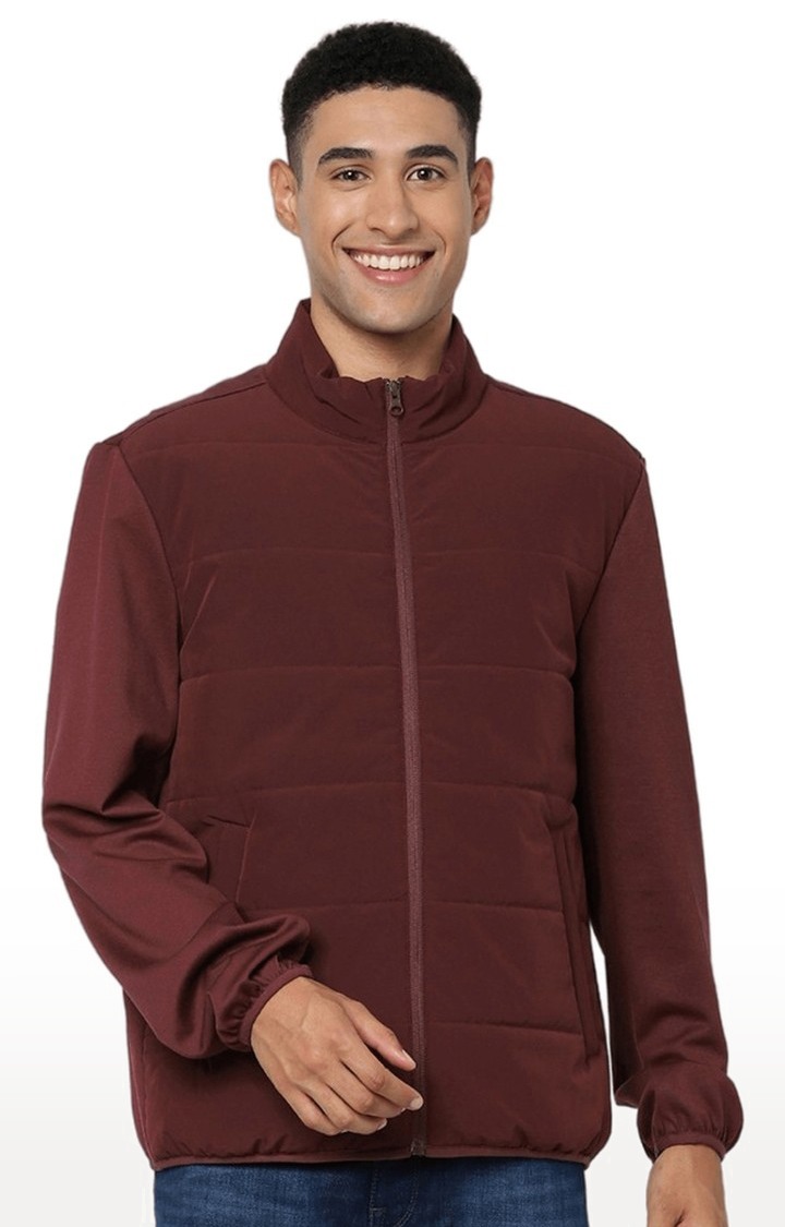 celio | Men's Red Others Solid Bomber Jackets