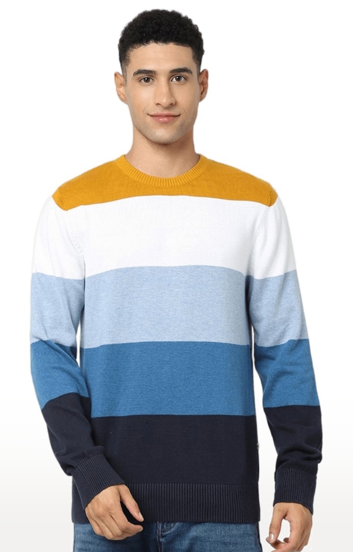 Men's Multicolor Cotton Striped Sweaters