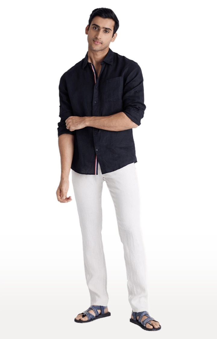 CELIO Casual Trousers  Buy CELIO Solid Off White Cotton 24 Hr Trouser  Online  Nykaa Fashion