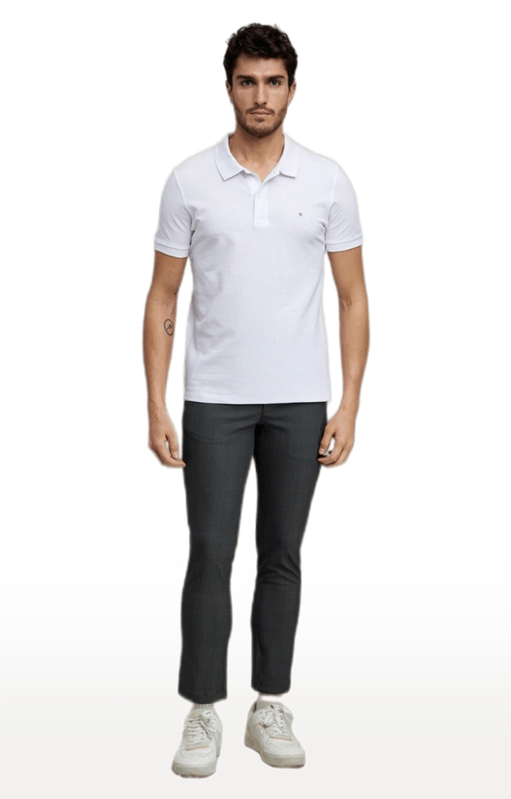 celio | Men's Grey Blended Solid Trouser