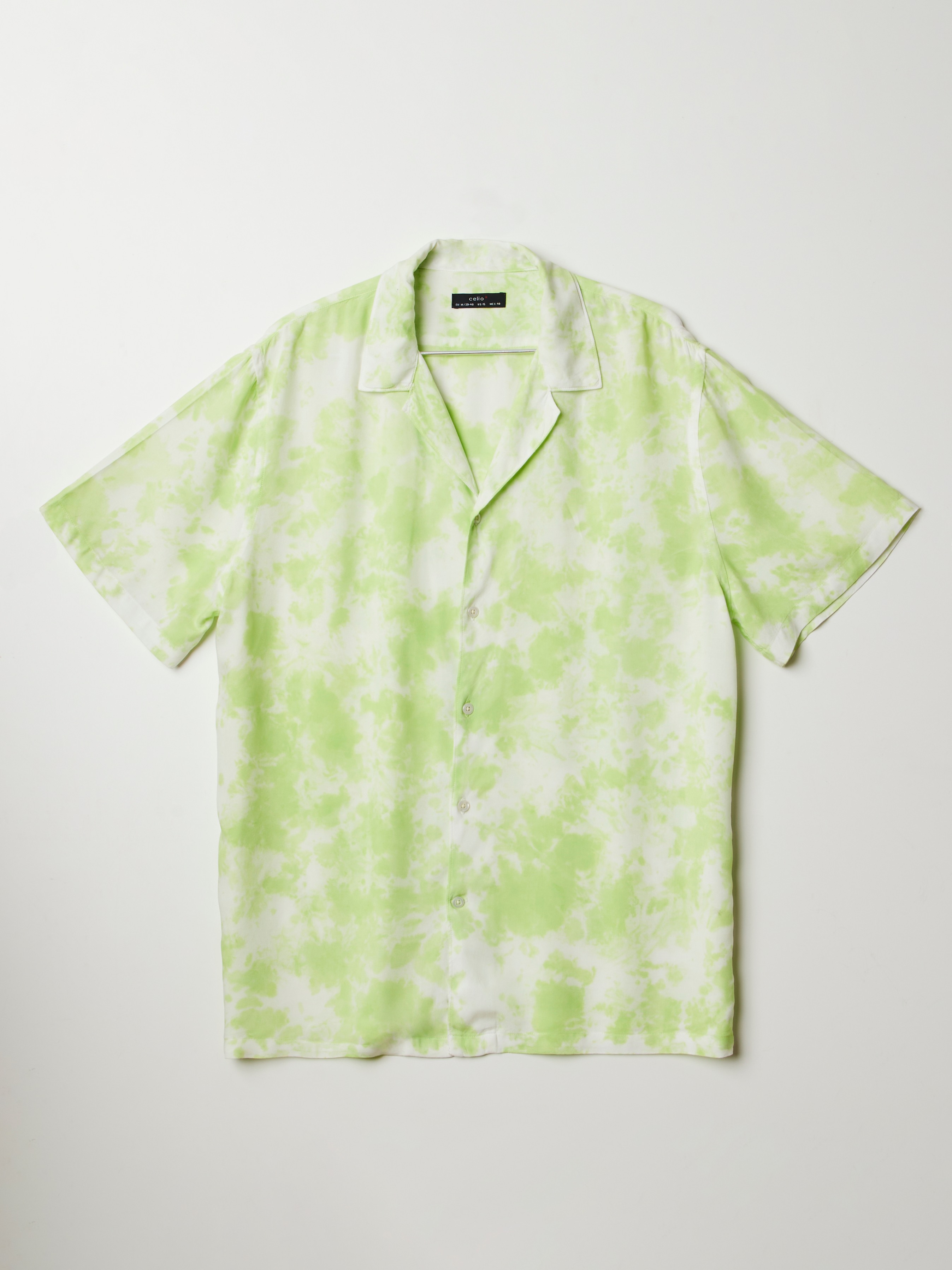 Men's Green Cotton Tie Dye Casual Shirt