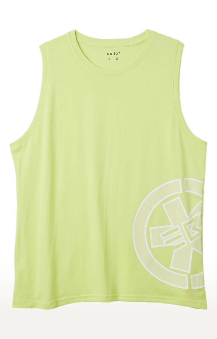 celio | Celio Men's Lime-Green Bantai T-Shirt