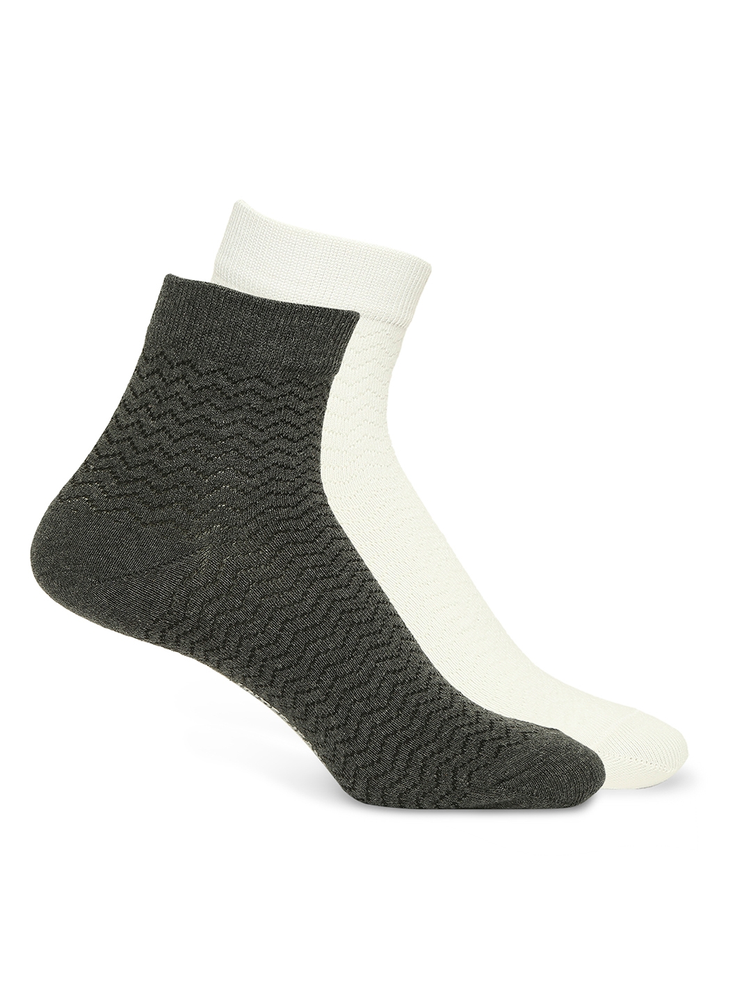 spykar | Underjeans by Spykar Premium White & Anthra Melange Ankle Length Socks - Pack Of 2