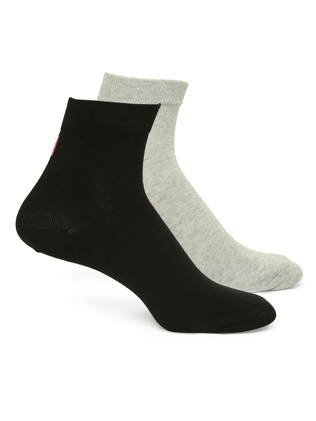 spykar | Underjeans by Spykar Premium Grey Melange & Black Ankle Length Socks - Pack Of 2