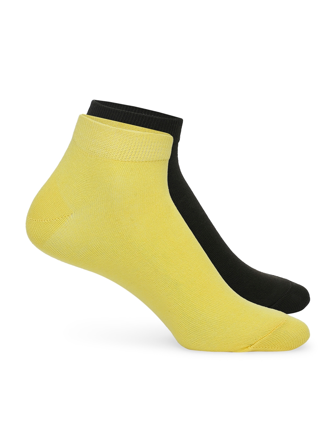 spykar | Underjeans By Spykar Men Olive & Yellow Cotton Blend Sneaker Socks - Pack Of 2