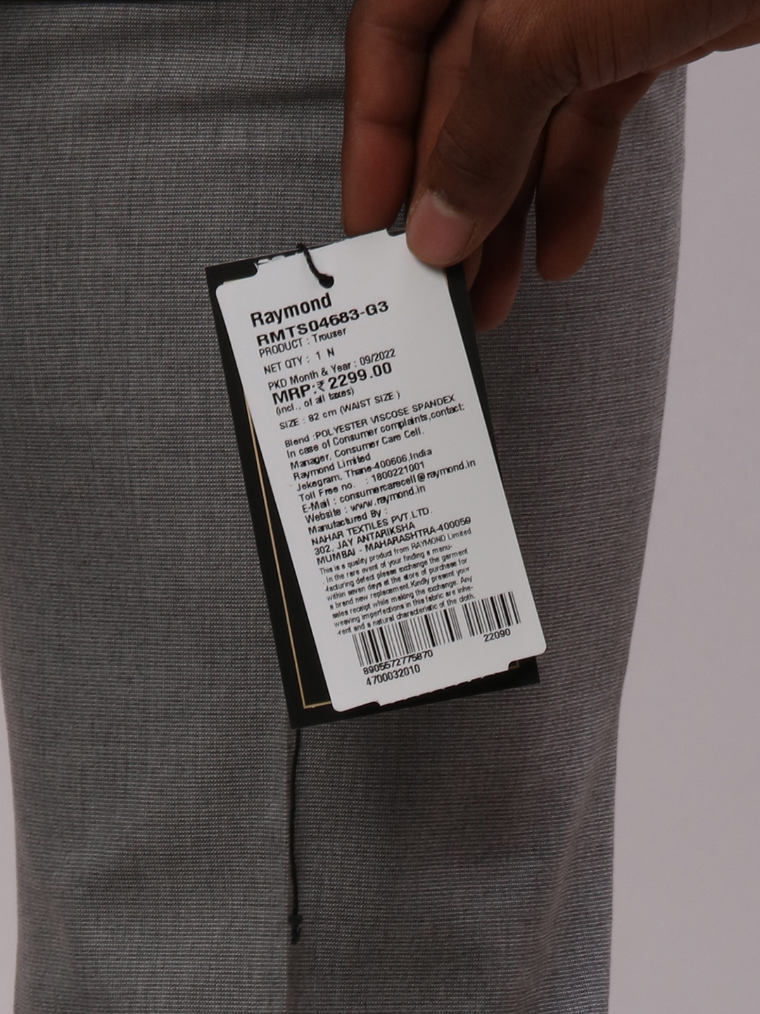 Buy Raymond Mens 125 m Unstitched Checkered Pant Piece Grey Free Size  at Amazonin