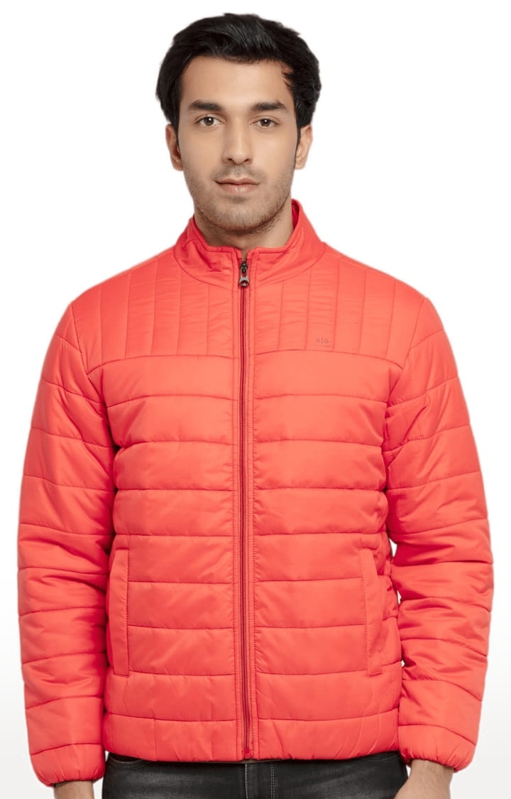 Status Quo | Men's Orange Polyester Quilted Bomber Jackets