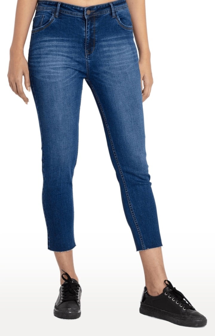 Womens Mid Rise Skinny Fit Denim