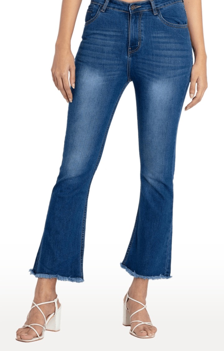 Womens Mid Rise Bootcut Denim