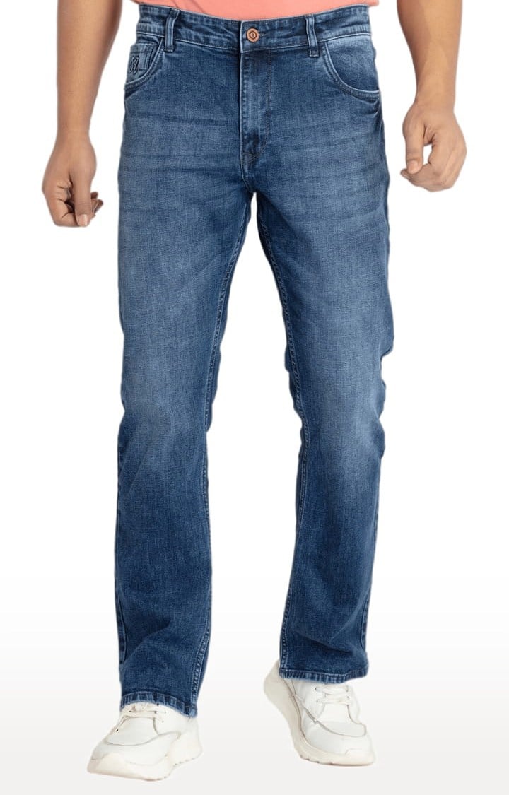 Men's Blue Polycotton Solid Straight Jeans