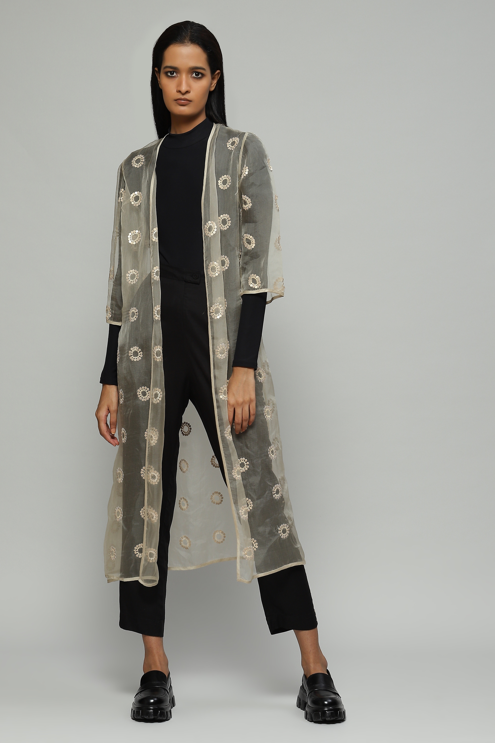 ABRAHAM AND THAKORE | Sequinned Silk Organza Jacket