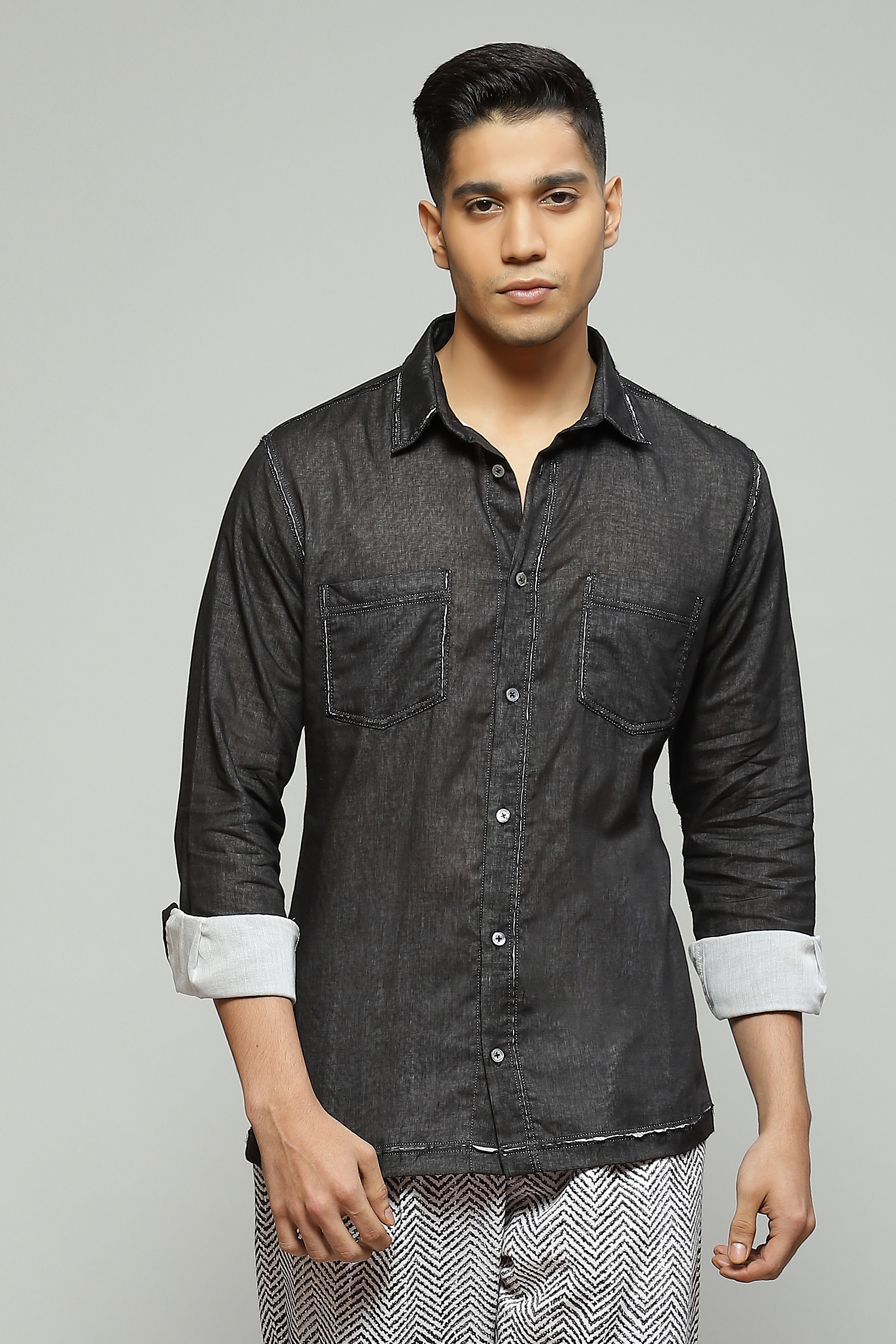 ABRAHAM AND THAKORE | Double Voile Cutwork Shirt
