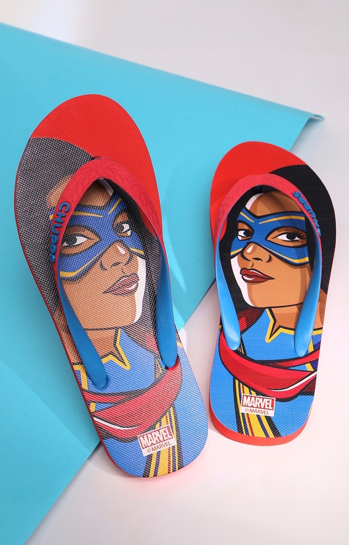 Chupps | Women's Red Ms Marvel Natural Rubber Slippers