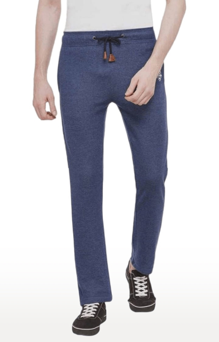 Men's Blue Solid Trackpants