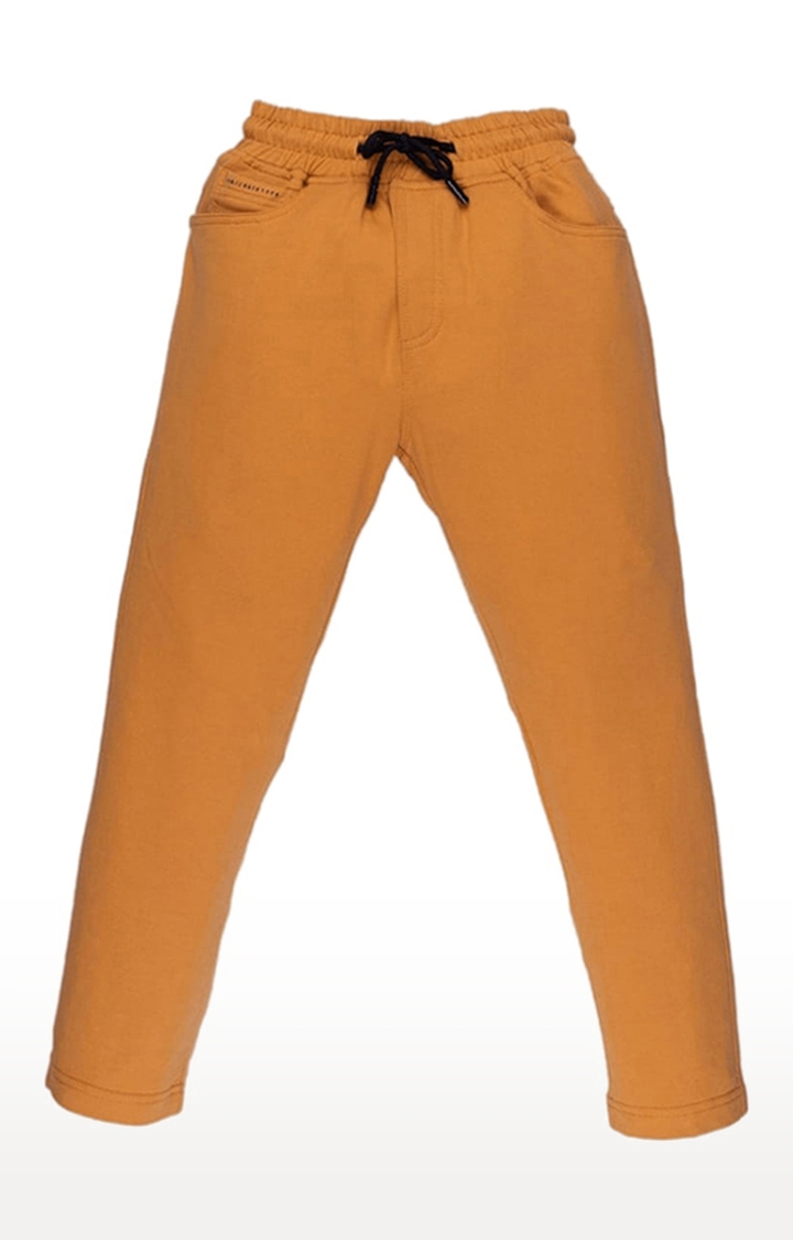 Men's Yellow Solid Trackpants