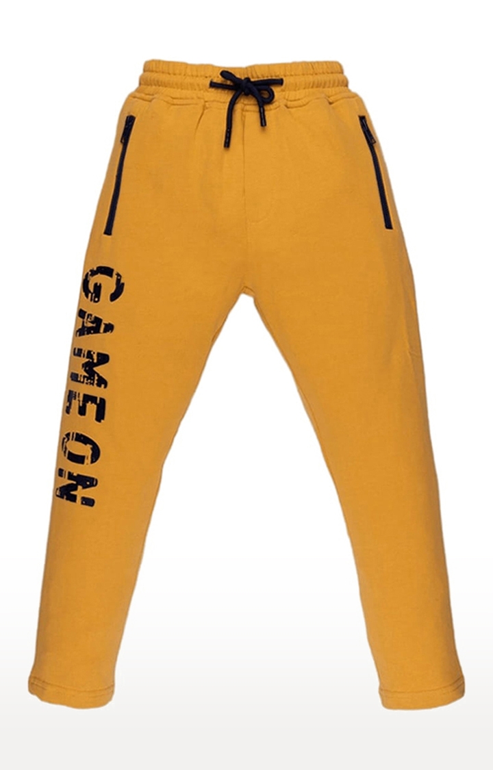 Men's Yellow Printed Trackpants