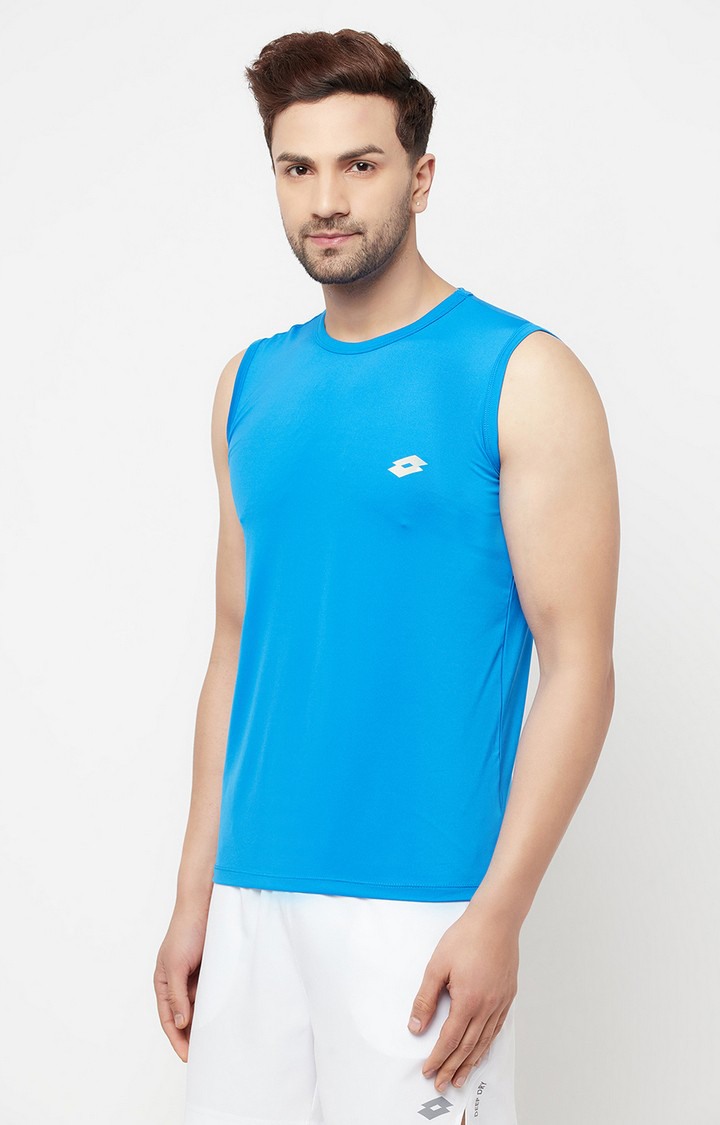 Lotto | Men's Blue Polyester Solid Vests