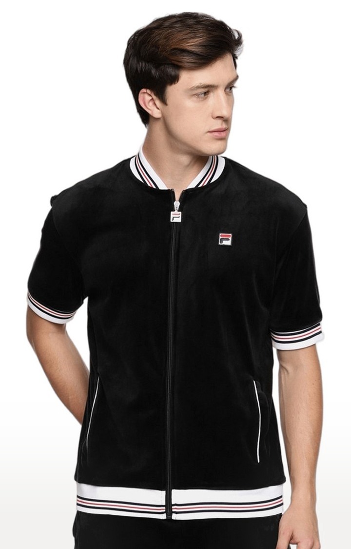 Men's Black Polyester Activewear Jackets