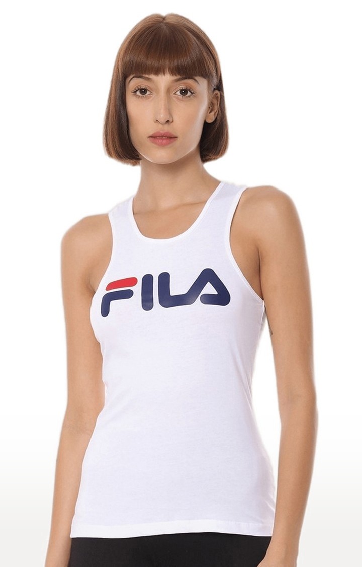 Women's White Cotton Tank Top