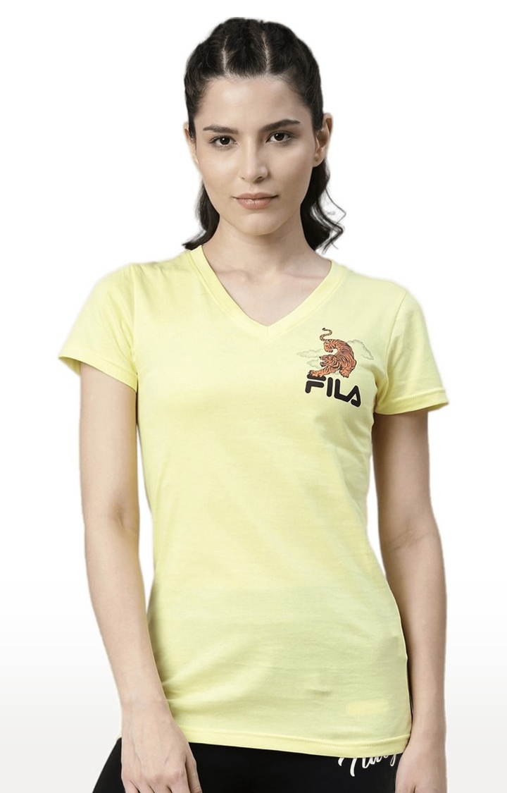 Women's Yellow Cotton T-Shirts